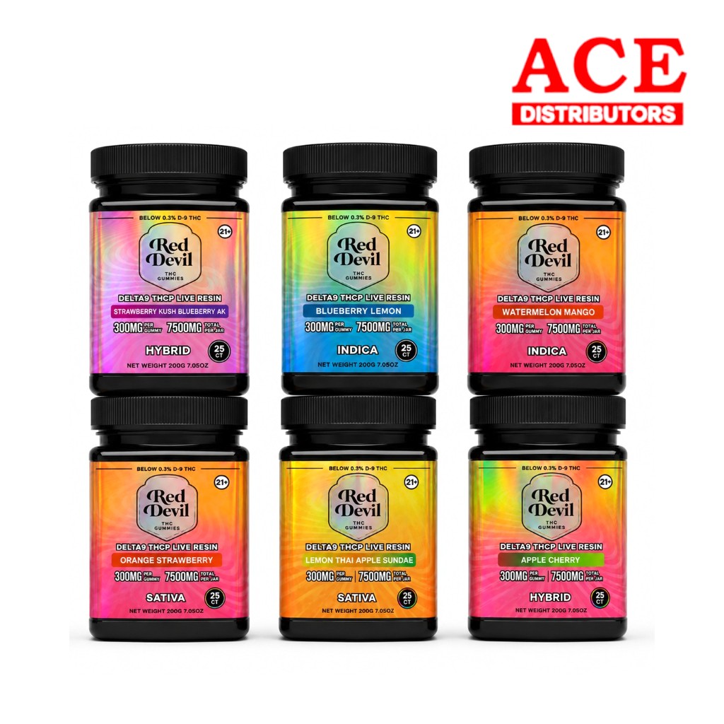 RED DEVIL D9 SINGLE PACK 300MG BLEND GUMMY 25CT JAR