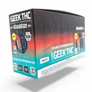 LOST GEEK THC CLEARVIEW 9.3GM DISPOSABLE 5CT -DOUBLE WATERMELON ICE INDICA