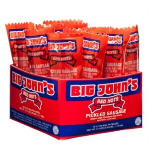 BIG JOHN PICKLED SAUSAGE RED HOT 18CT