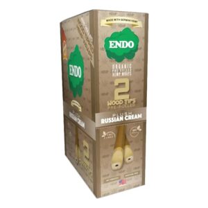 ENDO HEMP WRAPS WOOD TIP RUSSIAN CREAM 2/15CT
