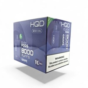 HQD CLICK 8000 PUFFS DISPOSABLE POD 10CT BOX - GRAPE