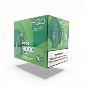 HQD CLICK 8000 PUFFS DISPOSABLE POD 10CT BOX - COOL MINT
