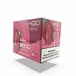 HQD CLICK 8000 PUFFS DISPOSABLE POD 10CT BOX - STRAWBERRY GRAPE