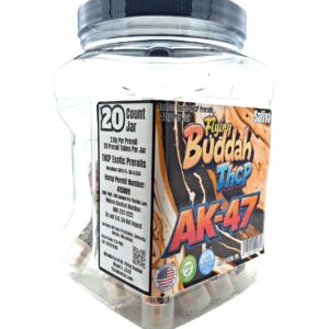 FLYING BUDDAH 2GM INDOOR EXOTIC THCP PREROLL 20CT JAR -AK47 SATIVA