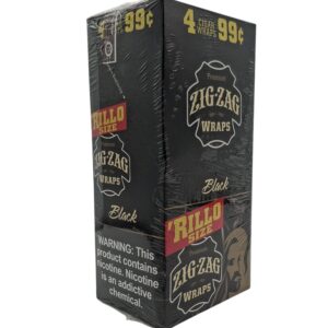 ZIGZAG RILLO 4/.99 BLACK 15CT