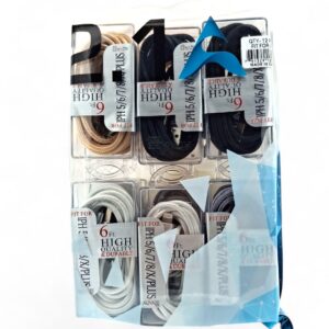 AQVAZE 2.1A 6FT USB I-PH 12CT