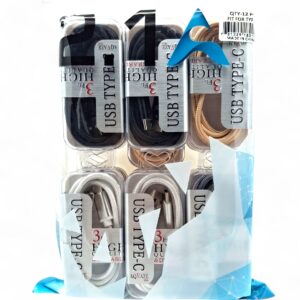 AQVAZE 2.1A 3FT USB TYPE-C 12CT