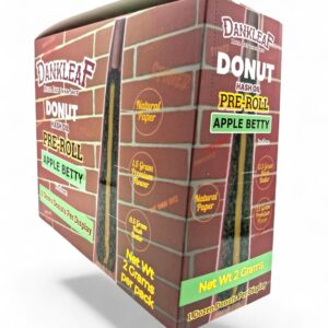 DANKLEAF 2GM DONUT HASH HOLE PREROLL 12CT -APPLE BETTY INDICA