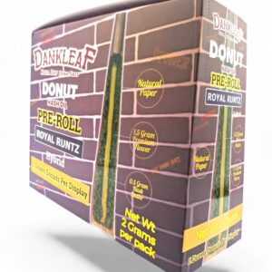 DANKLEAF 2GM DONUT HASH HOLE PREROLL 12CT -ROYAL RUNTAZ HYBRID