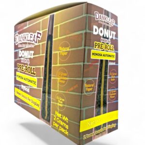 DANKLEAF 2GM DONUT HASH HOLE PREROLL 12CT -MIMOSA AUTOMATIC HYBRID