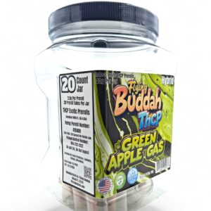 FLYING BUDDAH 2GM INDOOR EXOTIC THCP PREROLL 20CT JAR -GREEN APPLE GAS
