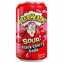 WARHEAD SODA BLACK CHERRY 12OZ CAN 12CT