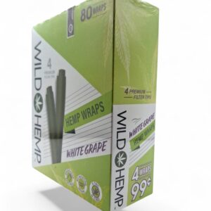 WILD HEMP WRAPS 4/.99 WHITE GRAPE BOX 20CT