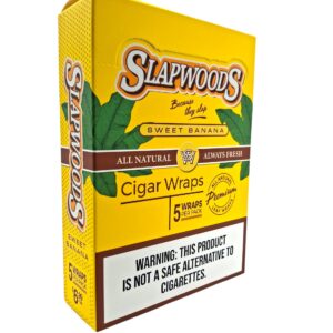 SLAPWOODS CIGAR WRAPS $6.99 SWEET BANANA  5/10CT BOX