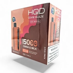 HQD CUVIE GLAZE 5% 15000 PUFFS 5CT -CINNA & MILK