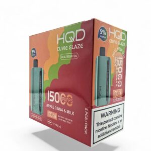 HQD CUVIE GLAZE 5% 15000 PUFFS 5CT -APPLE CINNA & MILK