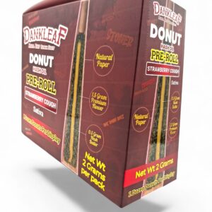 DANKLEAF 2GM DONUT HASH HOLE PREROLL 12CT -STRAWBERRY COUGH SATIVA