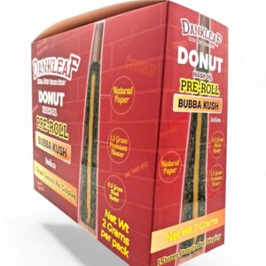 DANKLEAF 2GM DONUT HASH HOLE PREROLL 12CT -BUBBA KUSH INDICA