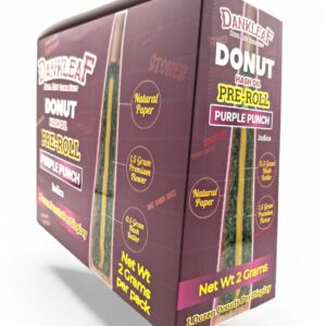 DANKLEAF 2GM DONUT HASH HOLE PREROLL 12CT -PURPLE PUNCH INDICA