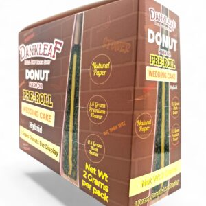 DANKLEAF 2GM DONUT HASH HOLE PREROLL 12CT -WEDDING CAKE HYBRID