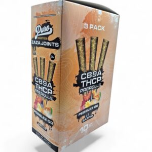 PURO EXOTICS ZAZA JOINTS CB9A 4.95GM THC-P PREROLL 3/10CT -PEBBLEZ OG -  SATIVA