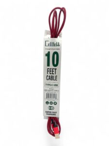 CELLTELL TYPE C-USB 10 FT LONG CABLE EACH