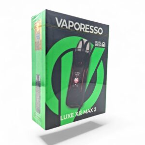 VAPORESSO LUXE XR MAX 2 3200mAh POD SYSTEM STARTER KIT WITH 2X5ML REFILLABLE XR CARTRIDGE POD 1CT - BLACK LEATHER