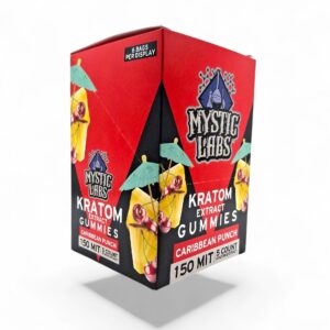 MYSTIC LABS KRATOM GUMMY 150MG 5PK/6CT - CARIBBEAN PUNCH