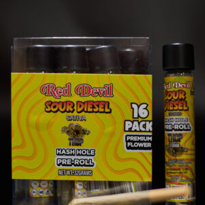 RED DEVIL THCP HASH HOLE PRE-ROLLS 2GM SOUR DIESEL SATIVA 16CT
