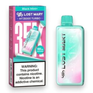 LOST MARY-ELF BAR DISPOSABLE MT-35000 PUFF 5CT -BLACK MINT +