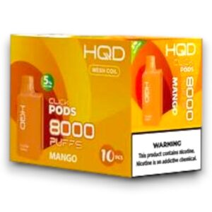 HQD CLICK 8000 PUFFS DISPOSABLE POD 10CT BOX - MANGO