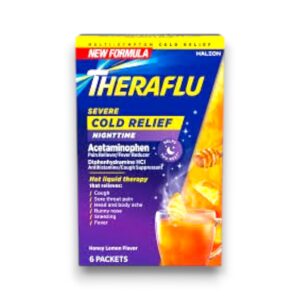 THERAFLU SEVERE COLD RELIEF POWDER NIGHTTIME HONEY LEMON FLAVOR 6PK EACH