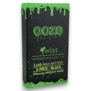 OOZE TWIST 1100MAH BATTERY - BLACK - 5PK -ADJUSTABLE VOLTAGE