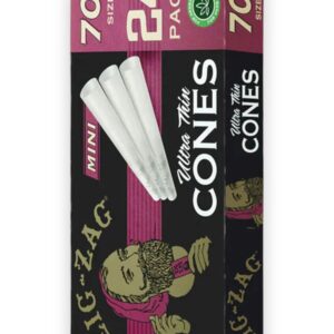 ZIG ZAG MINI CONE UNBLEACHED 70'S SIZE (HERBAL) 24CT