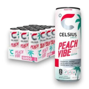 CELSIUS PEACH VIBE 12OZ 12CT