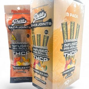PURO DIAMOND INFUSED 1.65GM THC-P PREROLLS 3PK/10CT -PEBBLEZ OG