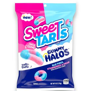 PEG SWEETARTS GUMMY HALOS BLUE PUNCH/STRAWBERRIES & CREAM 6OZ