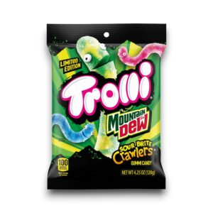 PEG TROLLI 4.25OZ MOUNTAIN DEW SOUR BRITE CRAWLERS