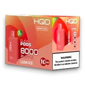 HQD CLICK 8000 PUFFS DISPOSABLE POD 10CT BOX - LUSH ICE