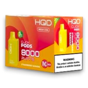 HQD CLICK 8000 PUFFS DISPOSABLE POD 10CT BOX - STRAWBERRY BANANA