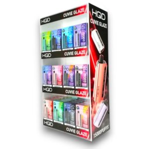 HQD CUVIE GLAZE 15000 PUFFS DISPLAY  ASSORTED 60CT