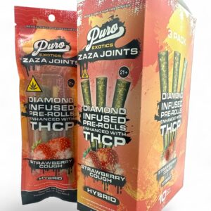PURO DIAMOND INFUSED 1.65GM THC-P PREROLLS 3PK/10CT -STRAWBERRY COUGH