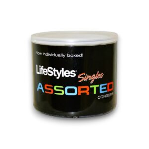LIFESTYLE CONDOMS ASSORTED JAR 48CT