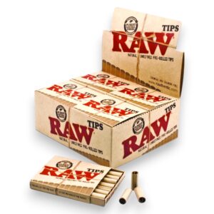 RAW NATURAL UNREFINED PRE ROLLED TIPS 20CT