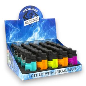 SPECIAL BLUE TORCH LIGHTER MINI RUBBER 20CT