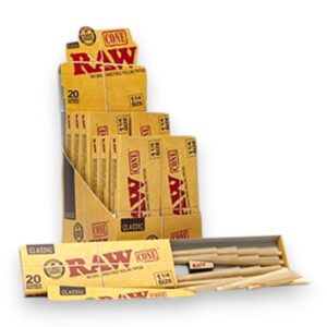 RAW BLK ORGANIC CONE 1 1/4 SIZE 20PK/12CT