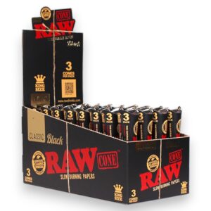RAW BLK SCOOP CONE KING SIZE 3PK/30CT