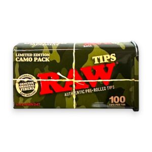 RAW PRE ROLLED CONE TIPS CAMO 100CT