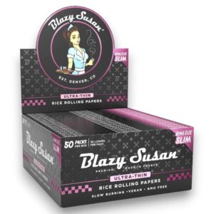 BLAZY SUSAN ULTRA THIN KING PINK RICE ROLLING PAPER 50PK