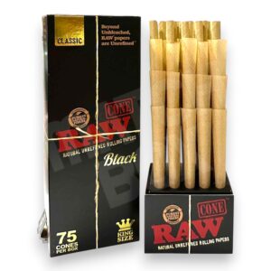 RAW BLK CONE KING SIZE 75CT